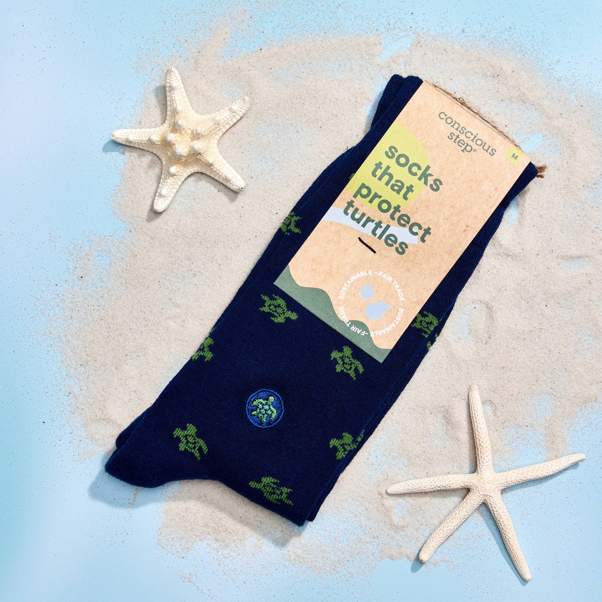 Conscious Step: Socks that Protect Turtles (Navy Turtles) - Image 4