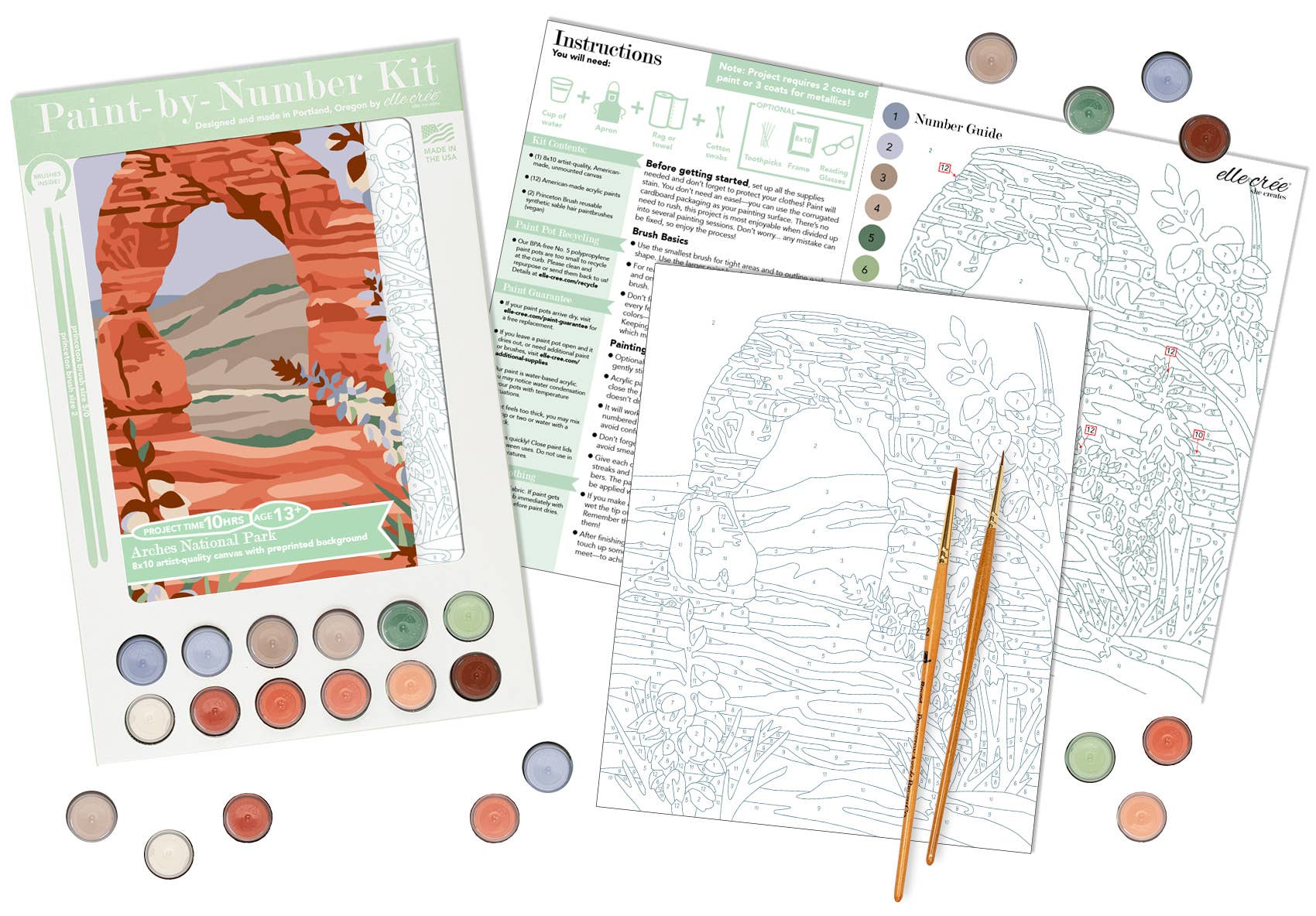 Elle Crée (She Creates): Arches National Park Paint-by-Number Kit - Image 2
