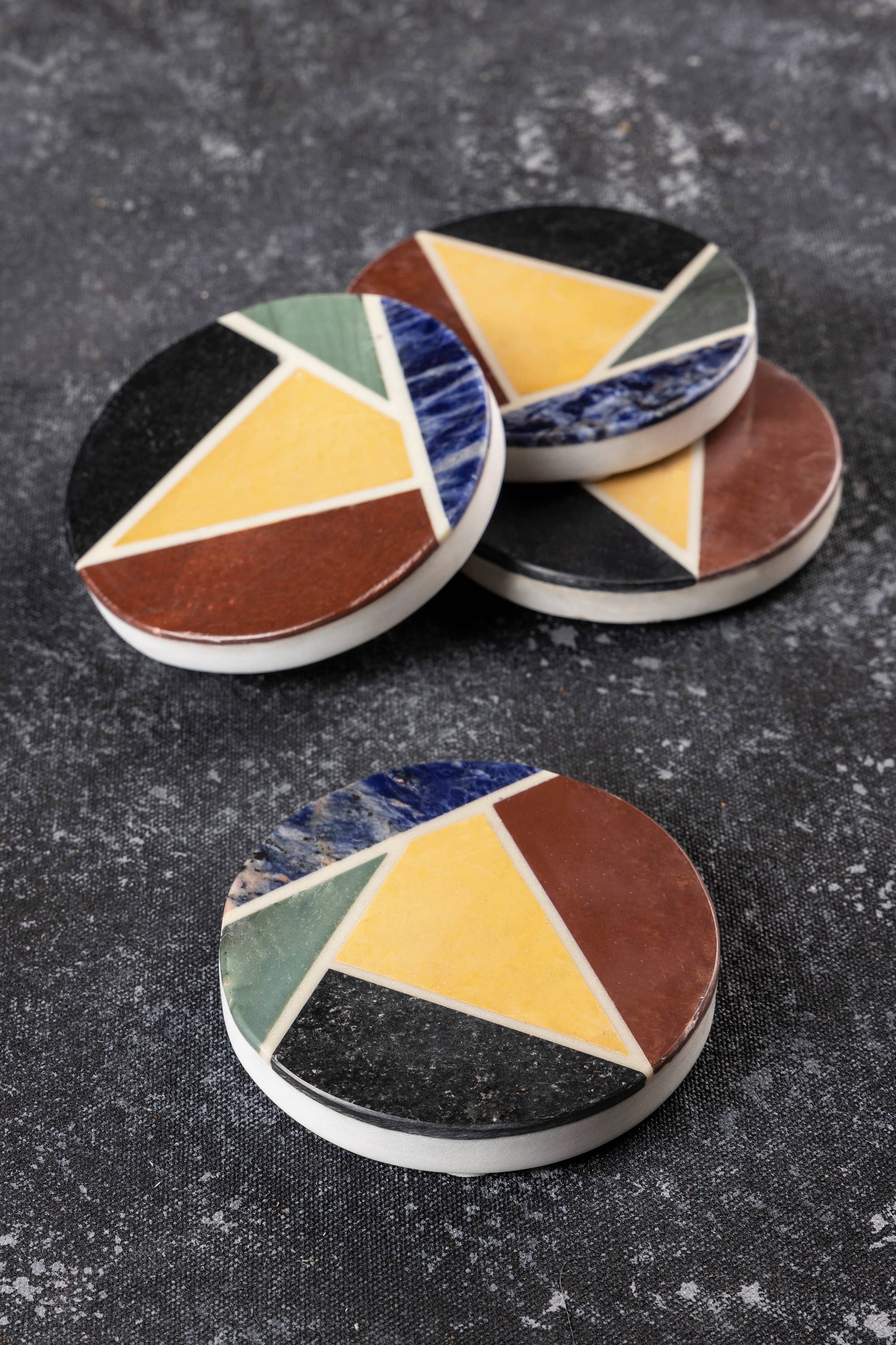 Gauri Kohli: Bennett Marble Coasters, Set of 4 - Image 2