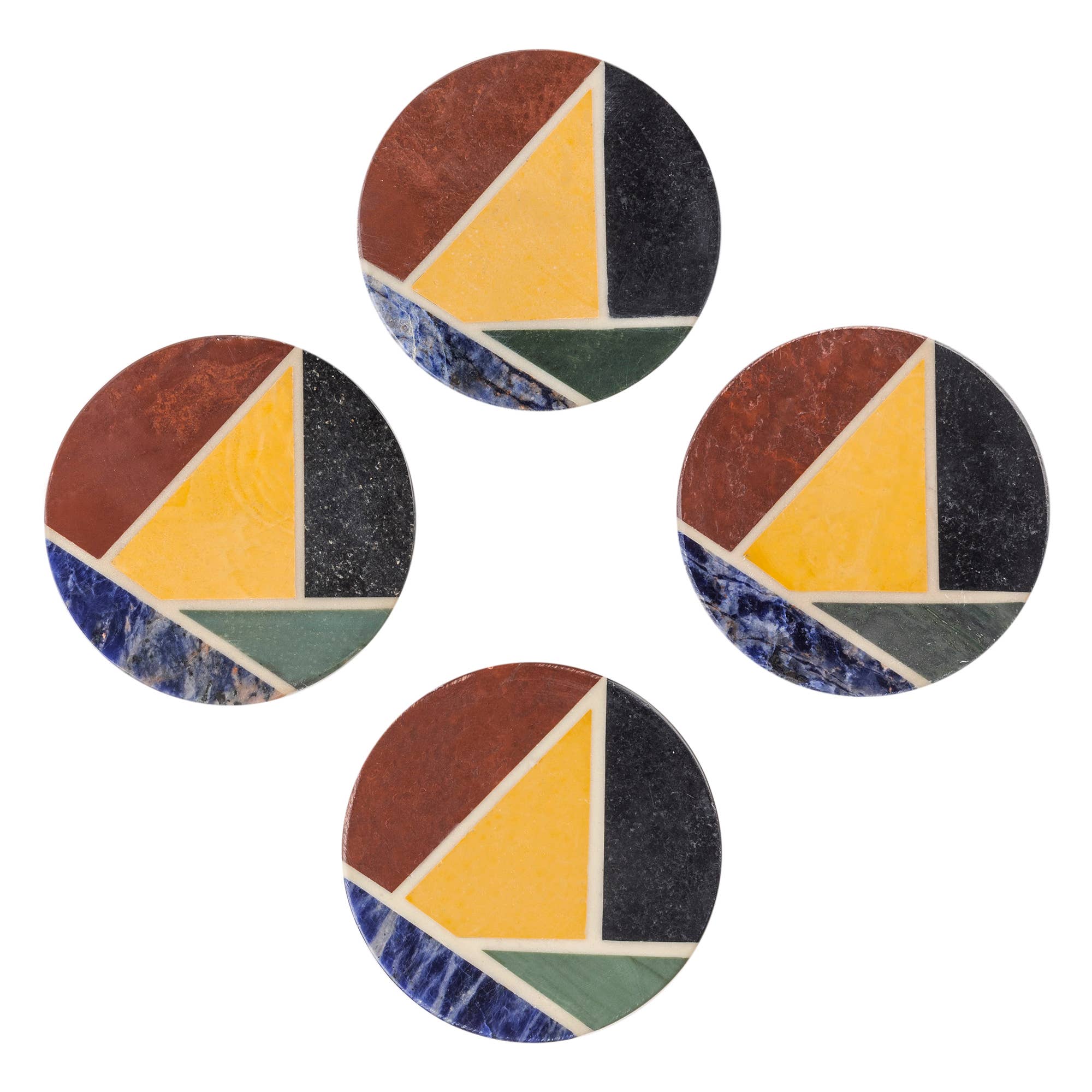 Gauri Kohli: Bennett Marble Coasters, Set of 4 - Image 4