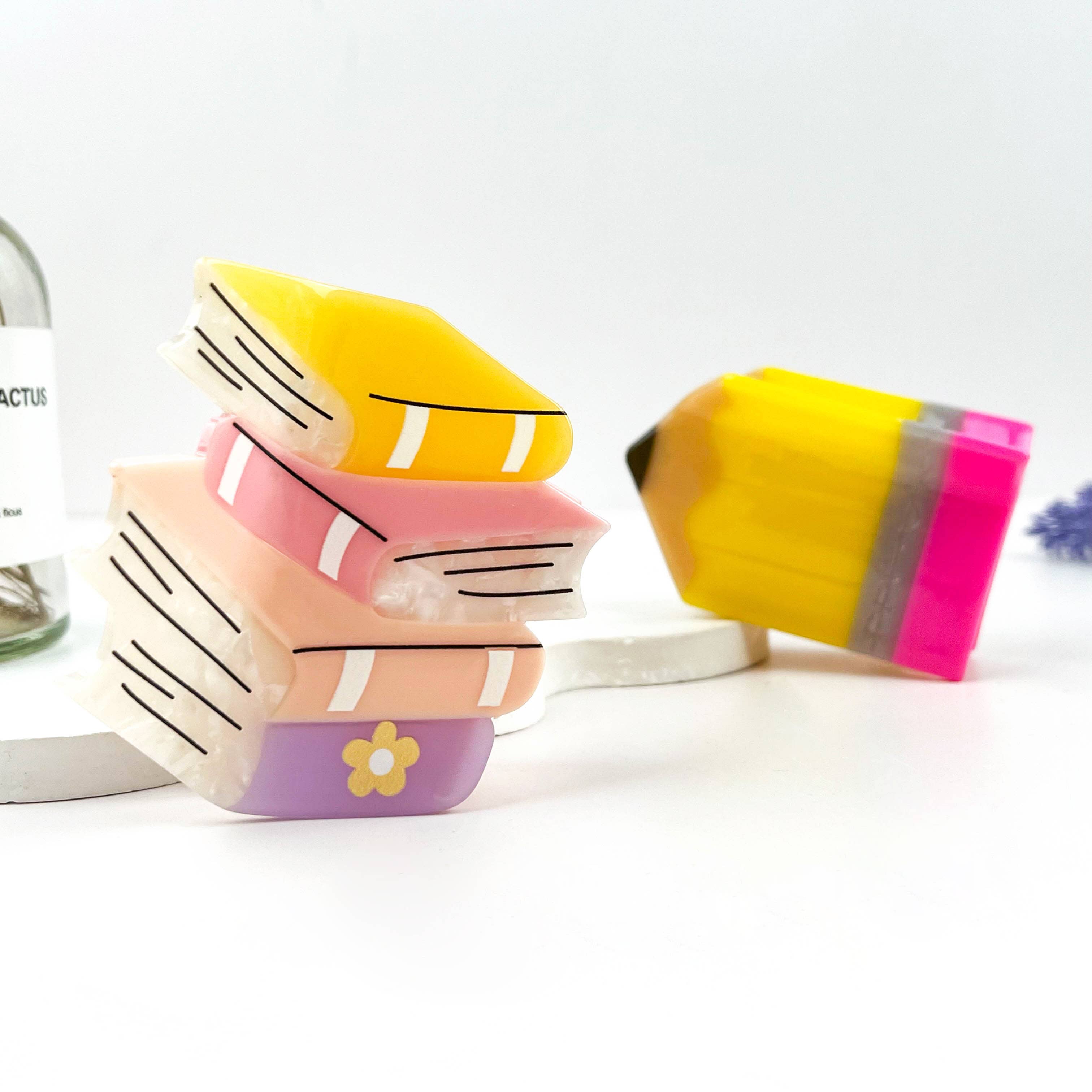 mildstyles: Book & Pen Acetate Hair Claw Clip – Creative Design - Image 3