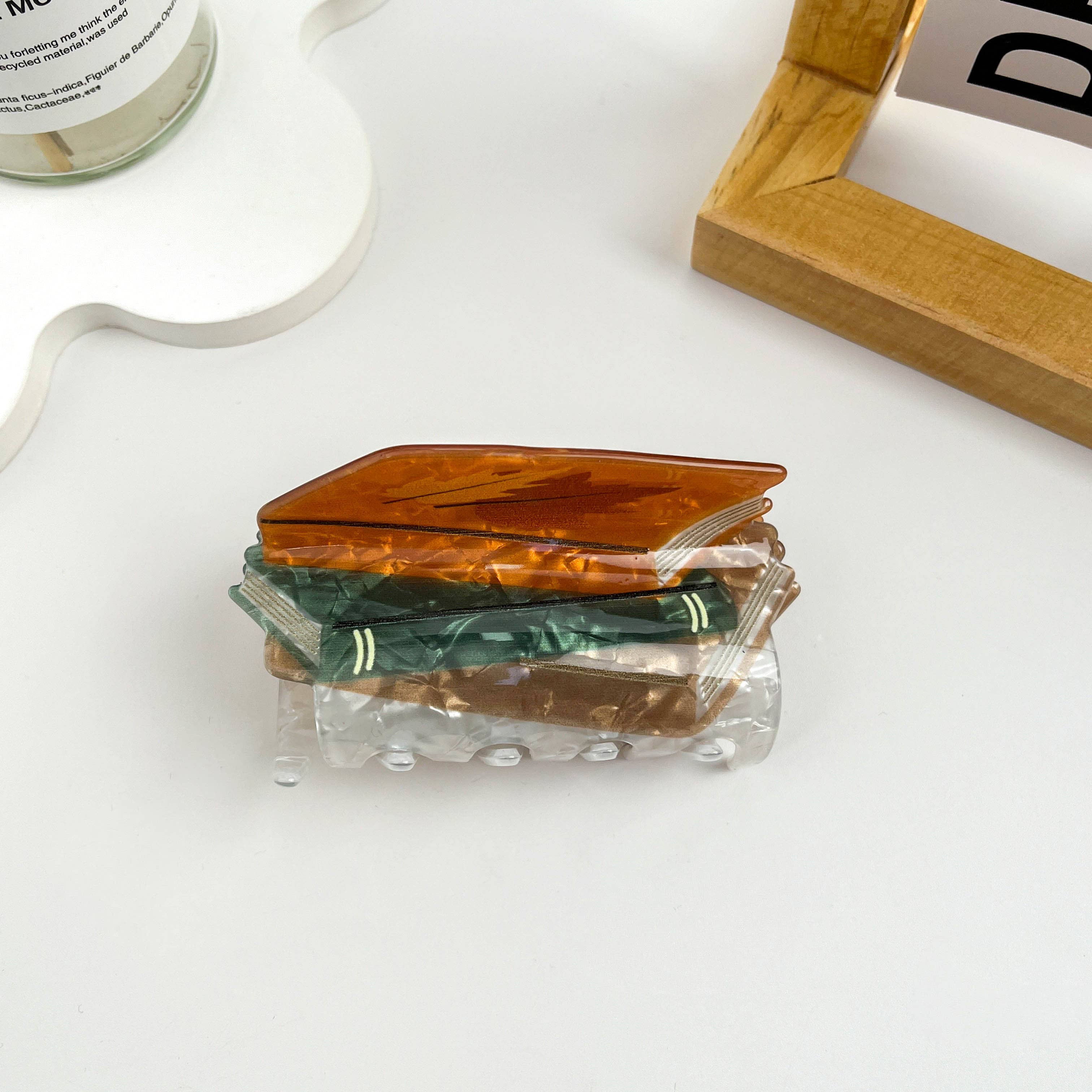 mildstyles: Book Print Acrylic Hair Claw Clip - Image 2
