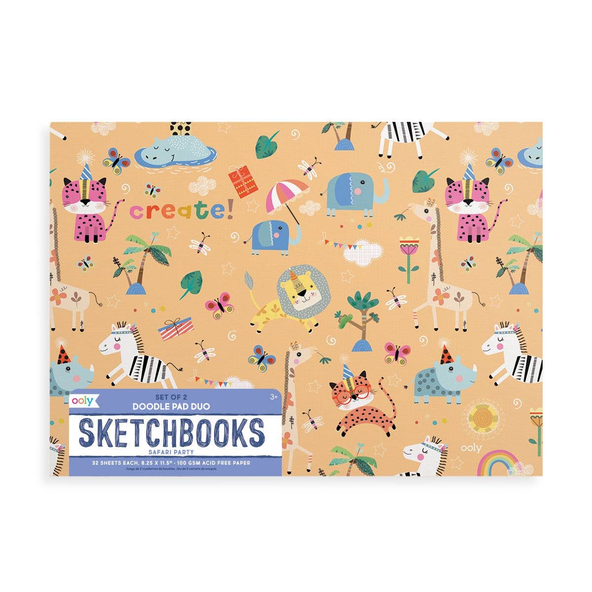 OOLY: Doodle Pad Duo Sketchbooks: Safari Party - Set of 2 - Image 2