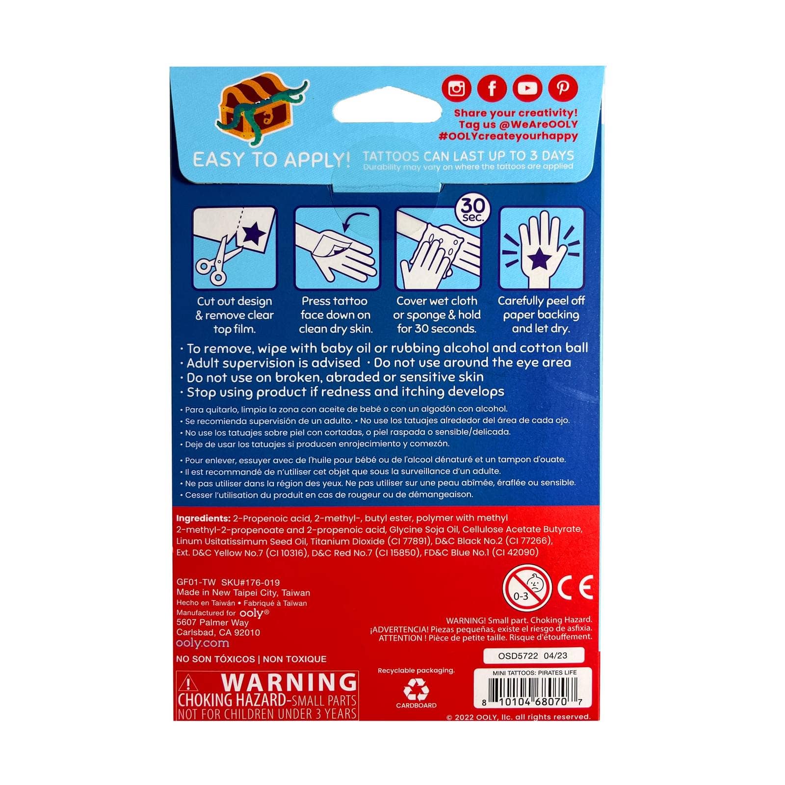 OOLY: Mini Temporary Tattoos - Pirate's Life - Image 2