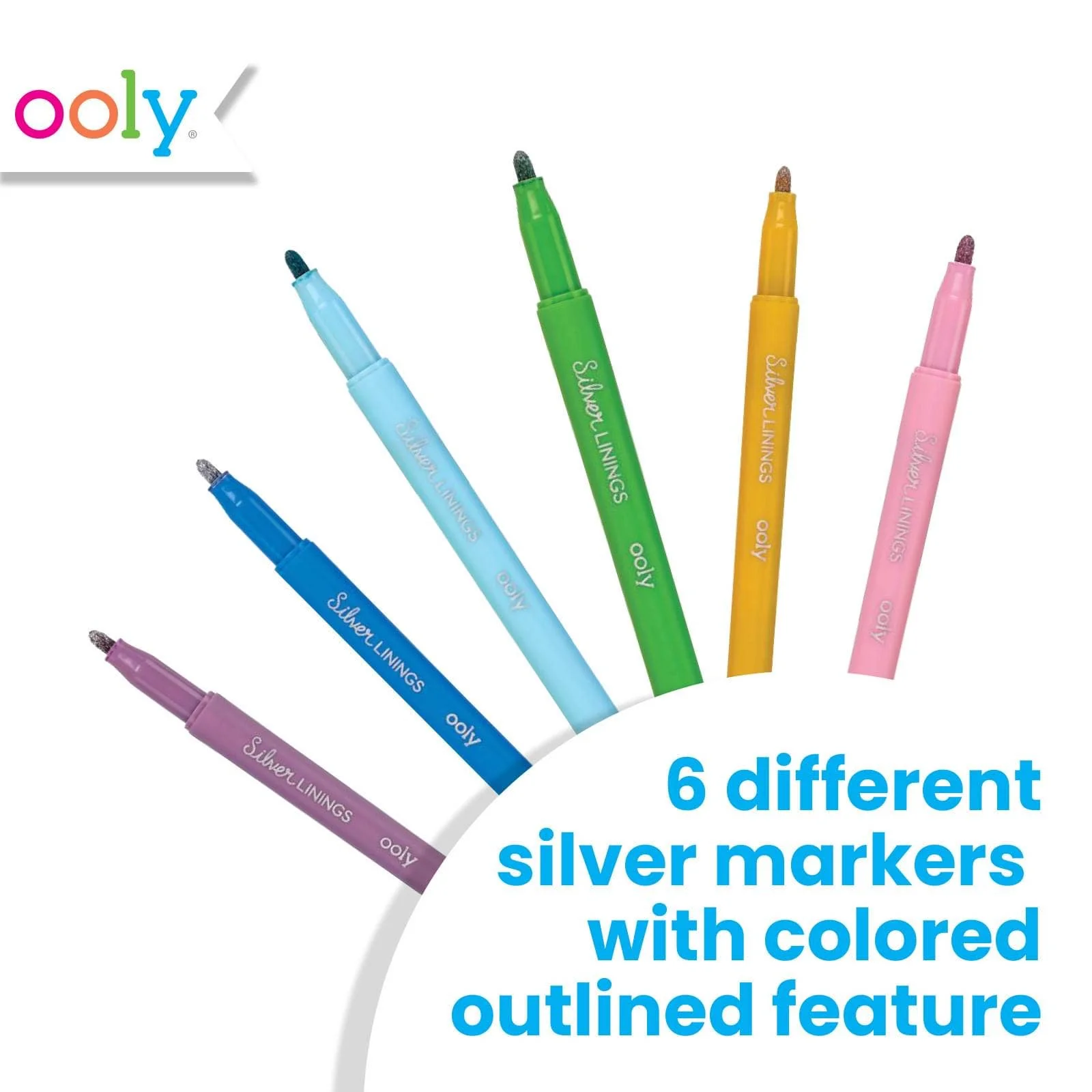 OOLY: Silver Linings Outline Markers - Set of 6 - Image 6