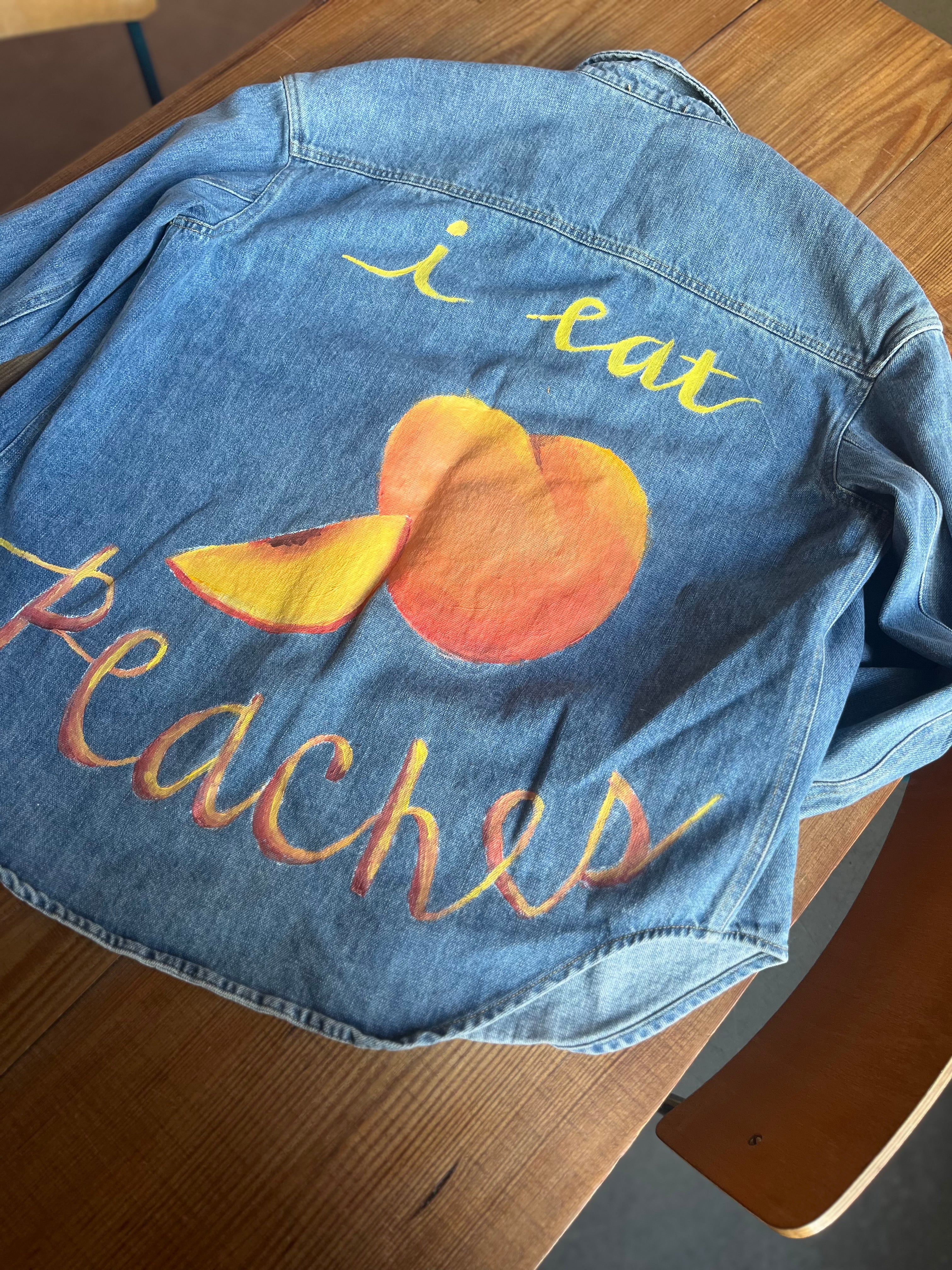 PRIDE DENIM JACKET “I EAT PEACHES” - Image 5