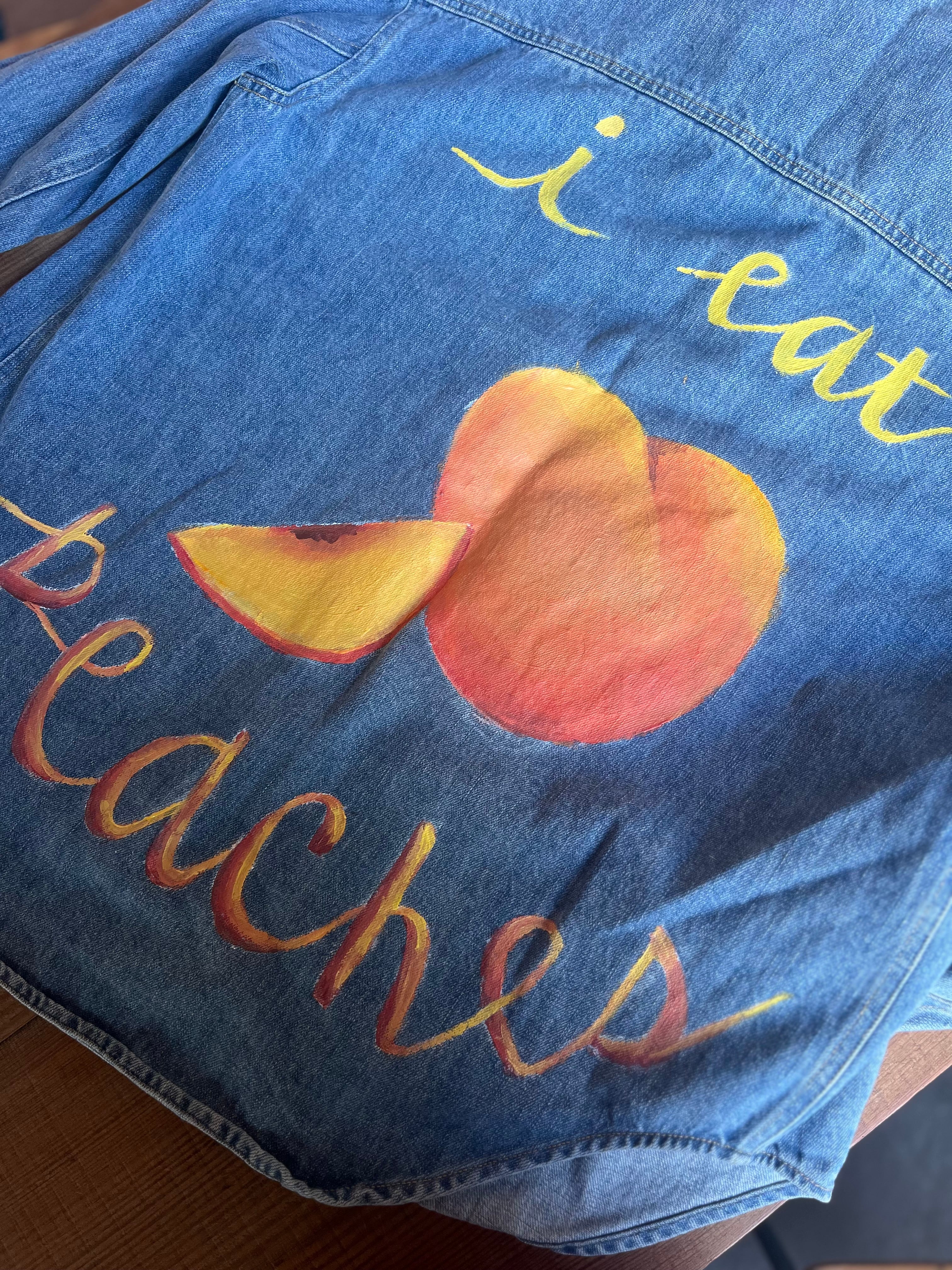 PRIDE DENIM JACKET “I EAT PEACHES” - Image 6