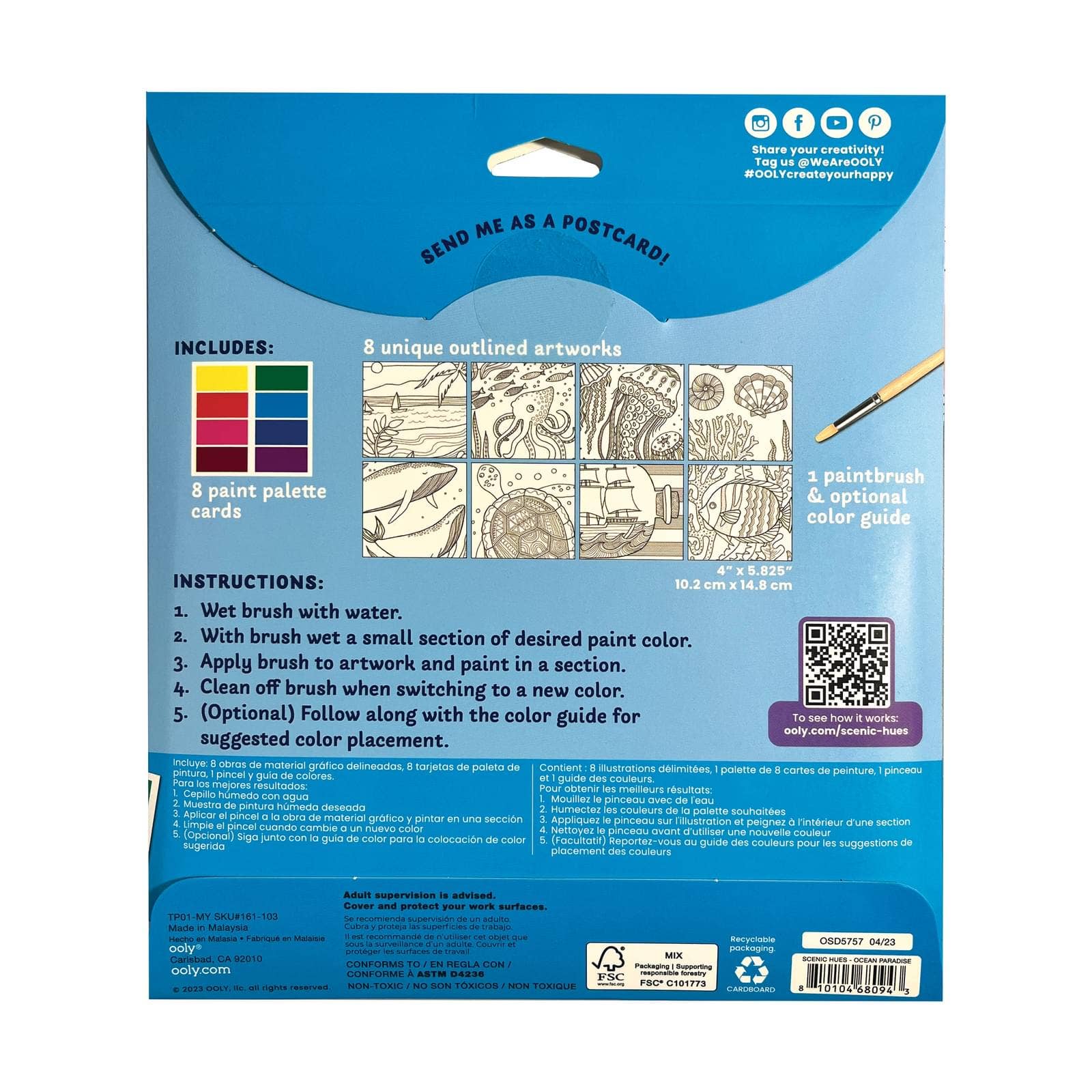 OOLY: Scenic Hues D.I.Y. Watercolor Kit Ocean Paradise - Image 2