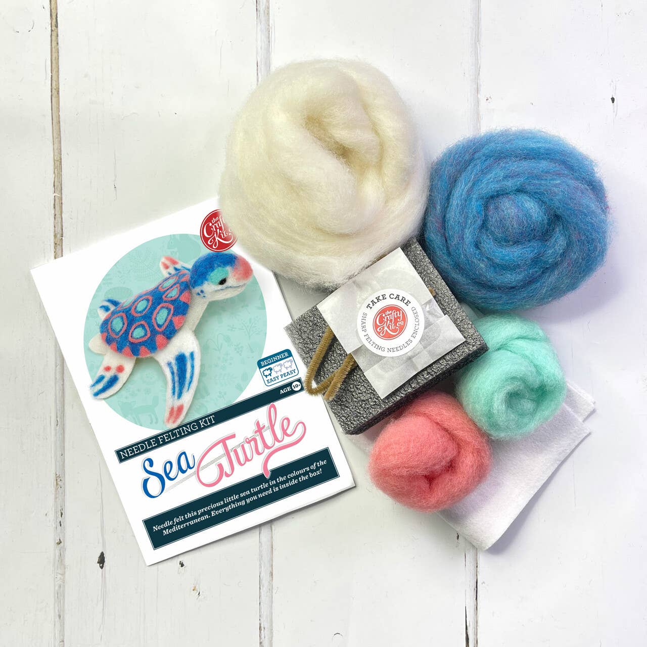 The Crafty Kit Company: Sea Turtle Needle Felt Craft Kit - Image 4