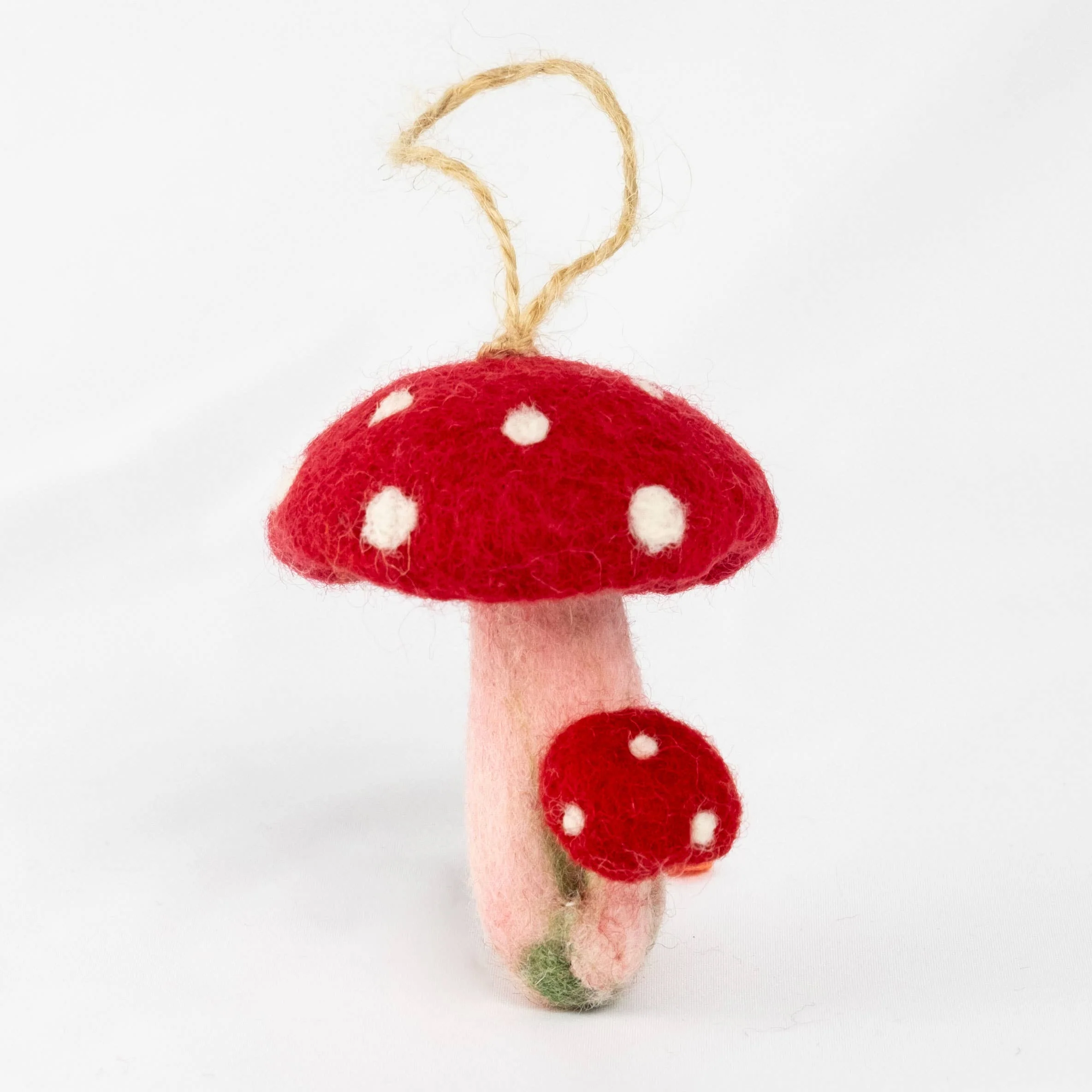 The Winding Road: Felt Spotted Mushroom Ornament - Image 3