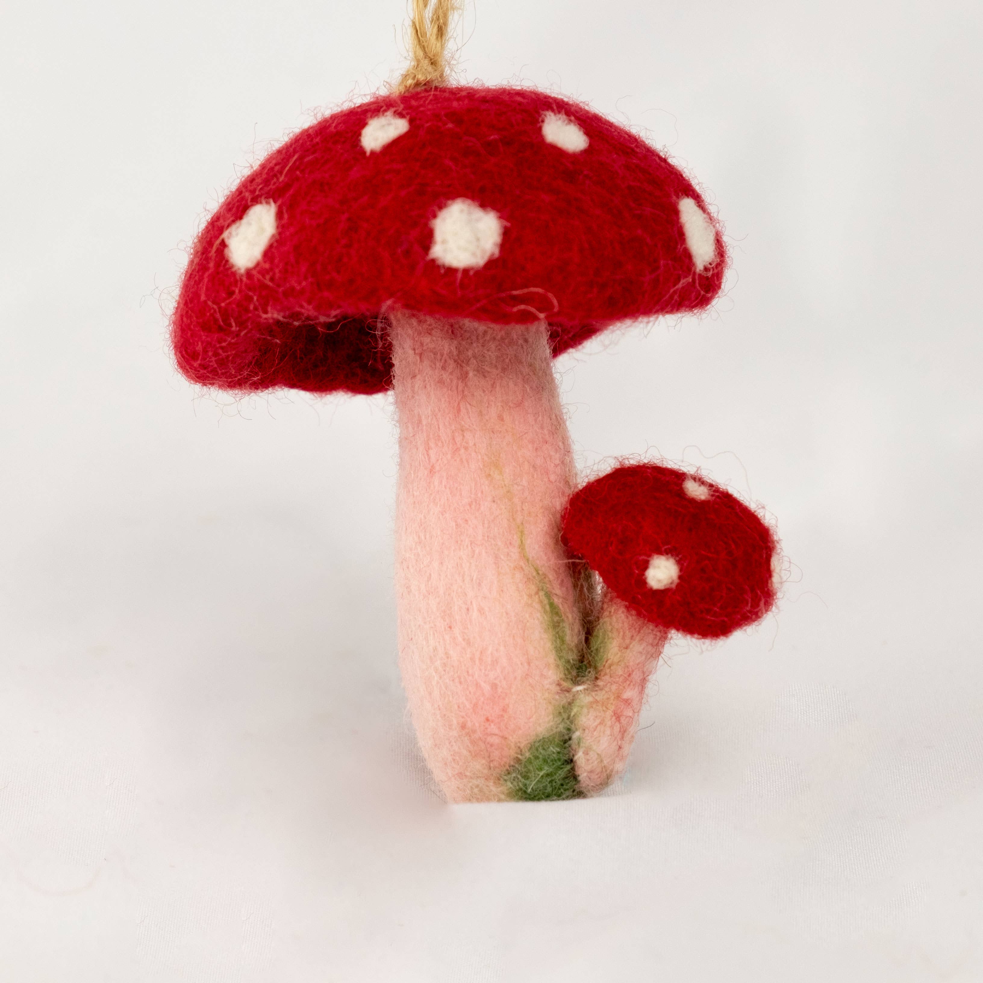 The Winding Road: Felt Spotted Mushroom Ornament - Image 4