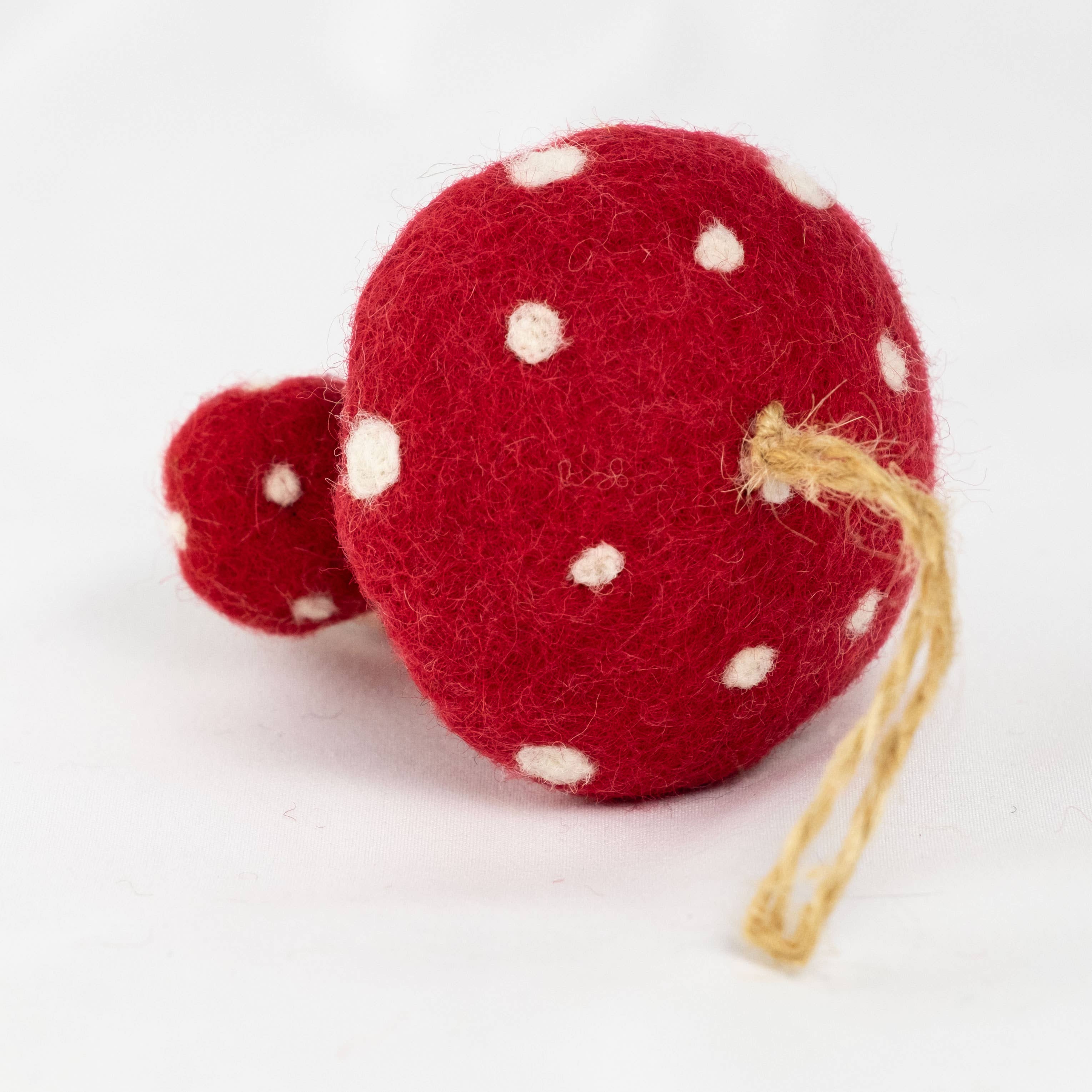 The Winding Road: Felt Spotted Mushroom Ornament - Image 5