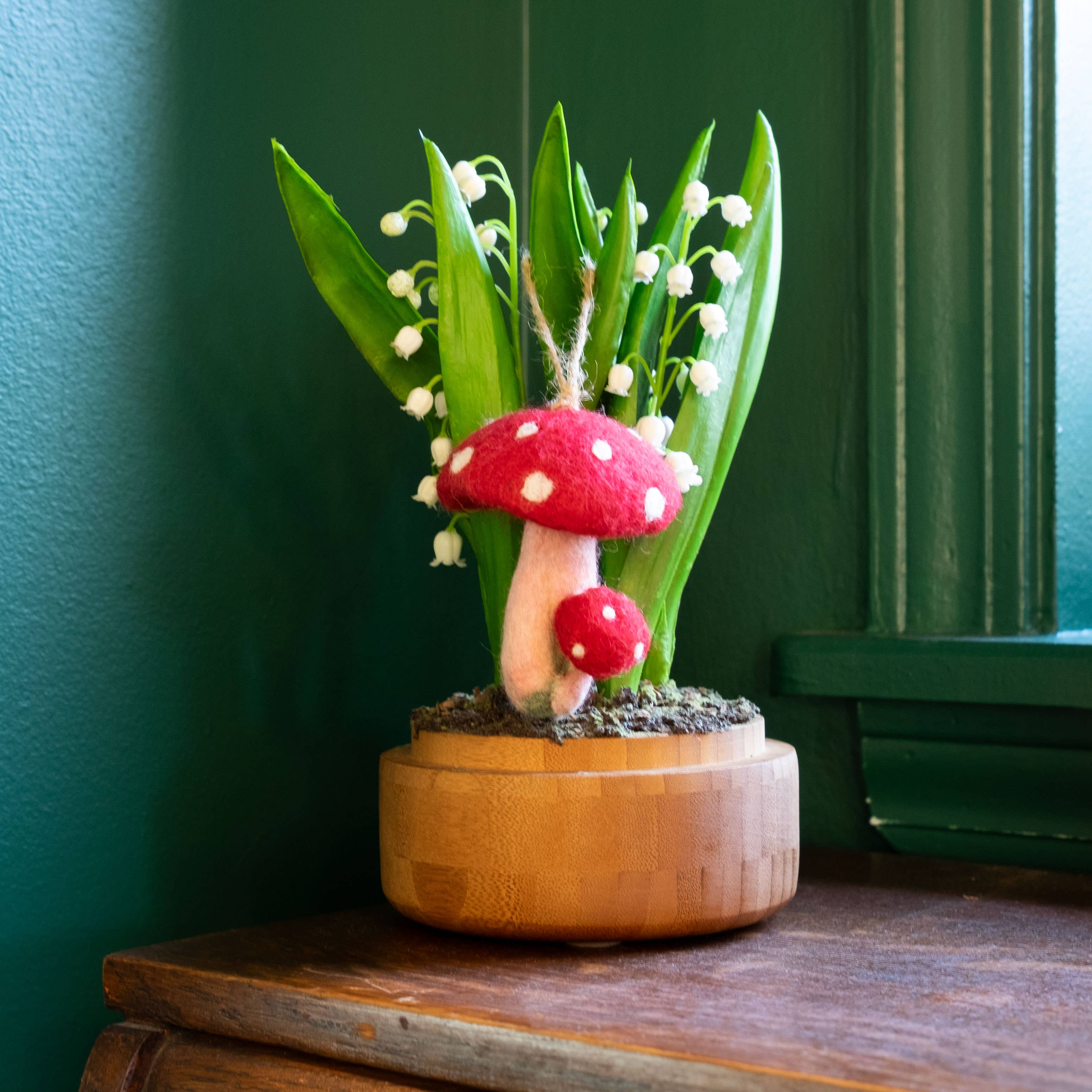 The Winding Road: Felt Spotted Mushroom Ornament - Image 6