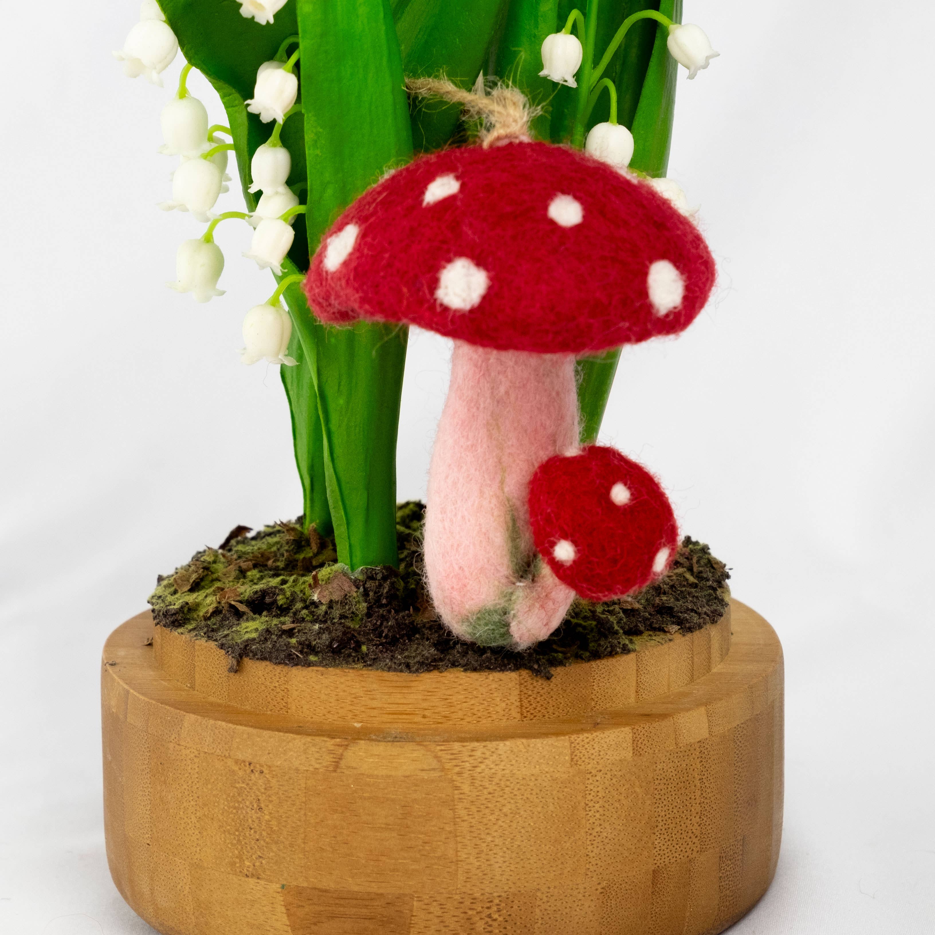 The Winding Road: Felt Spotted Mushroom Ornament - Image 7