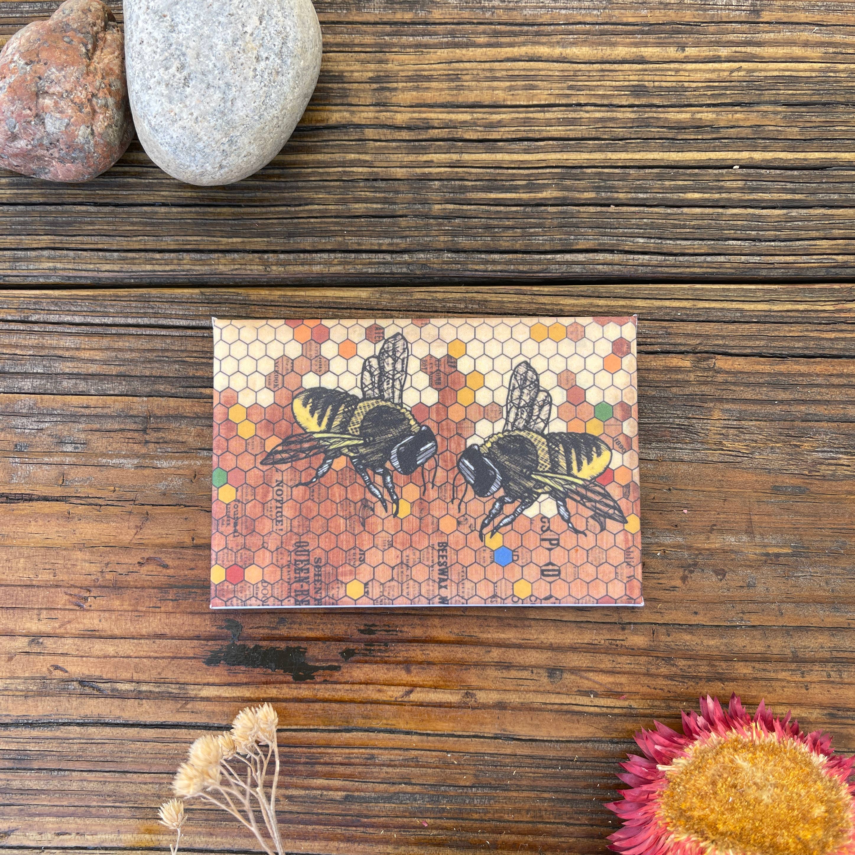 Two Little Fruits: Magnets | Honeybee Magnet | Bee Magnets | Kitchen Decor - Image 3
