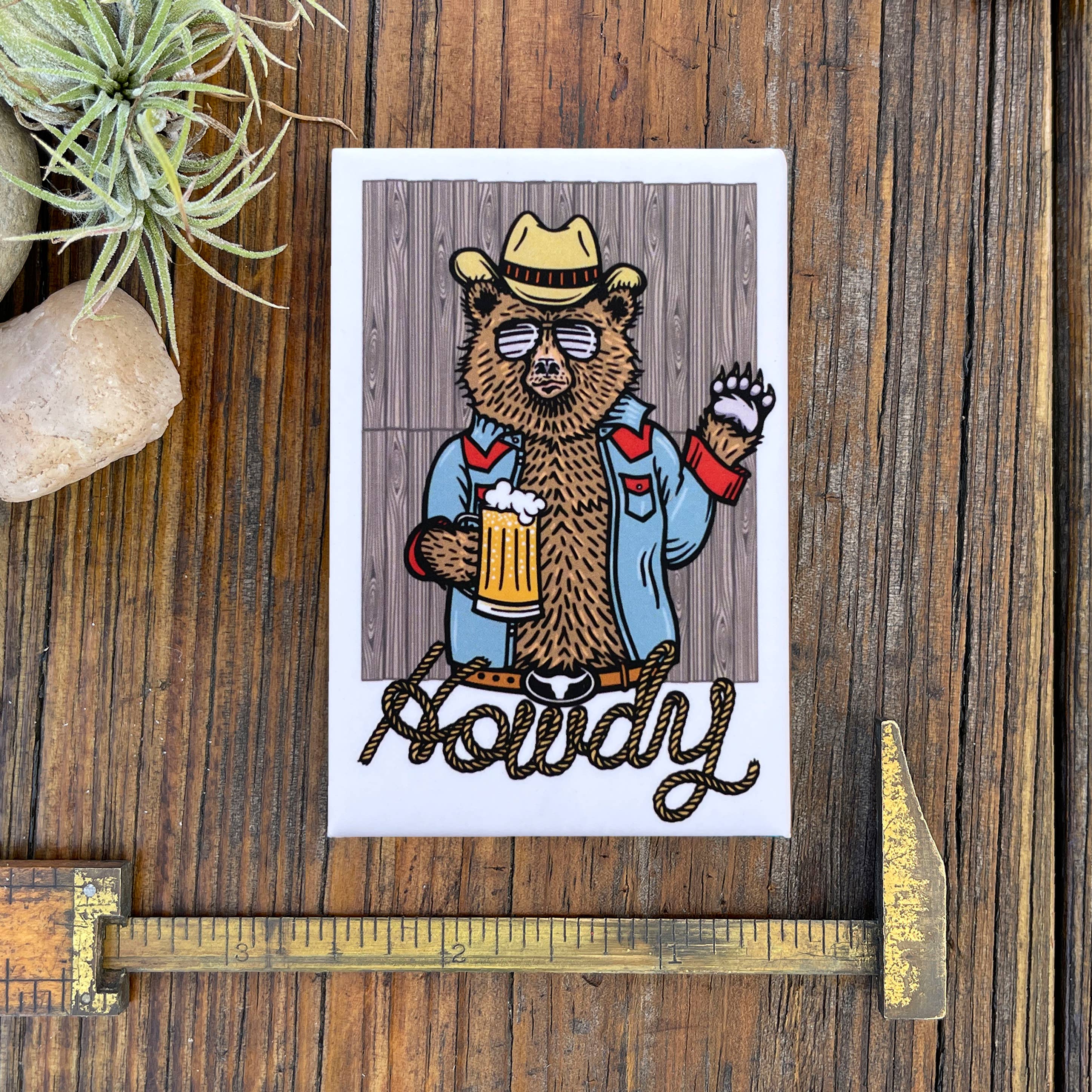 Two Little Fruits: Magnets | Howdy Bear Magnet | Cowboy Magnet | Gifts - Image 2