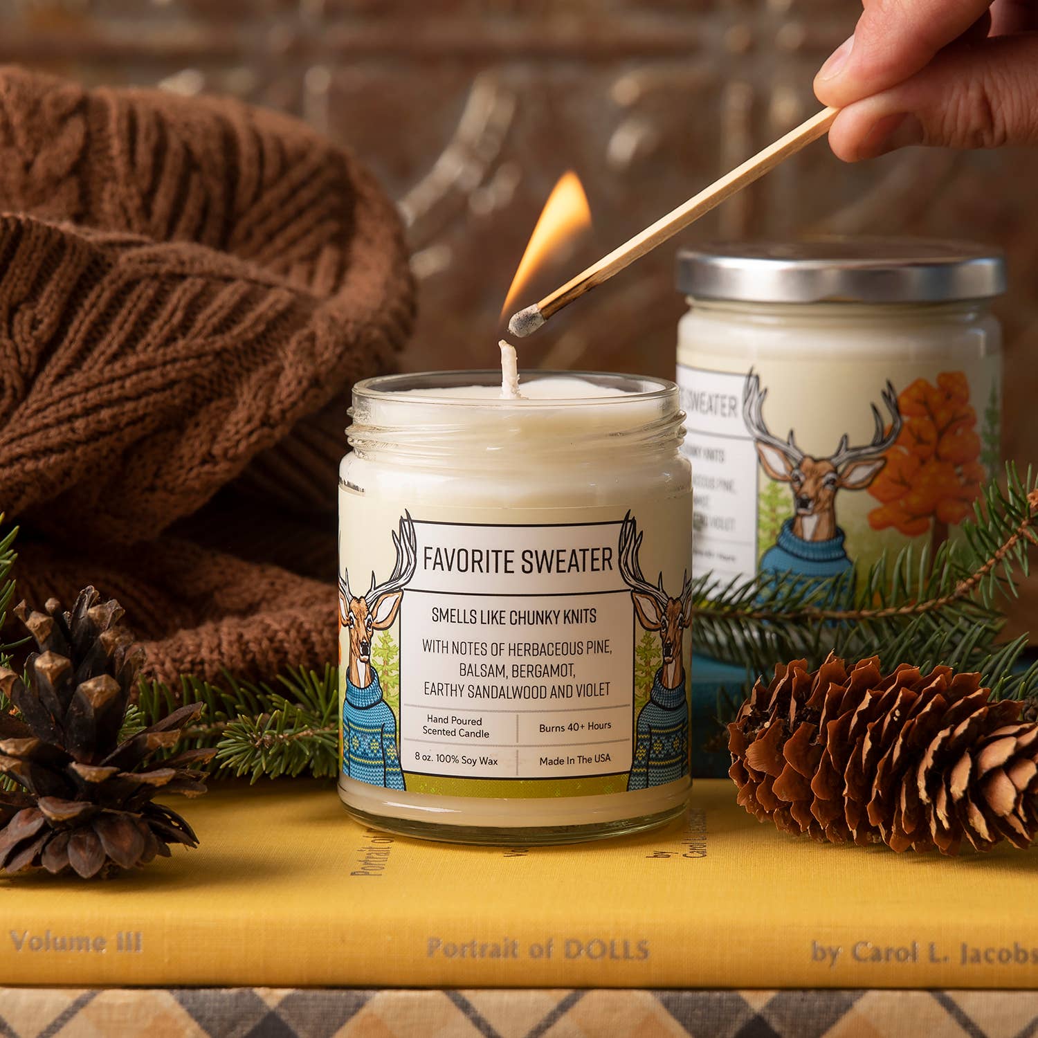 Two Little Fruits - Scented Candle | Pine Scent | Fall Scent | Favorite Sweater - Image 2