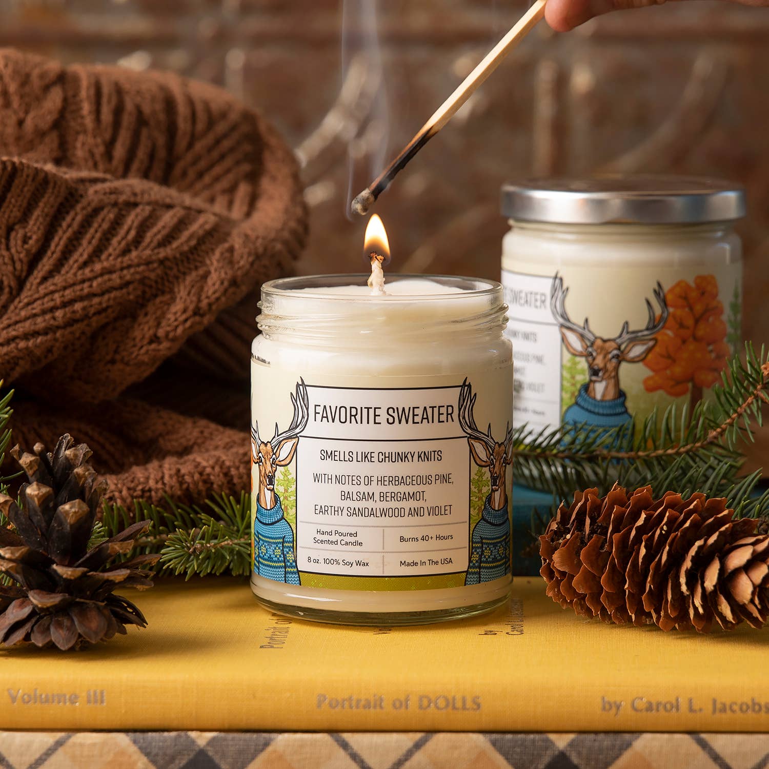 Two Little Fruits - Scented Candle | Pine Scent | Fall Scent | Favorite Sweater - Image 3