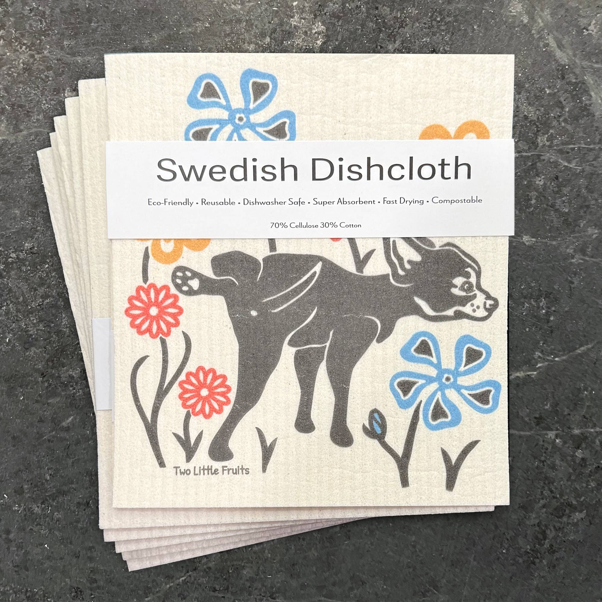 Two Little Fruits: Swedish Dishcloth - Funny Dog Dishcloth  – Reusable Swedish - Image 6