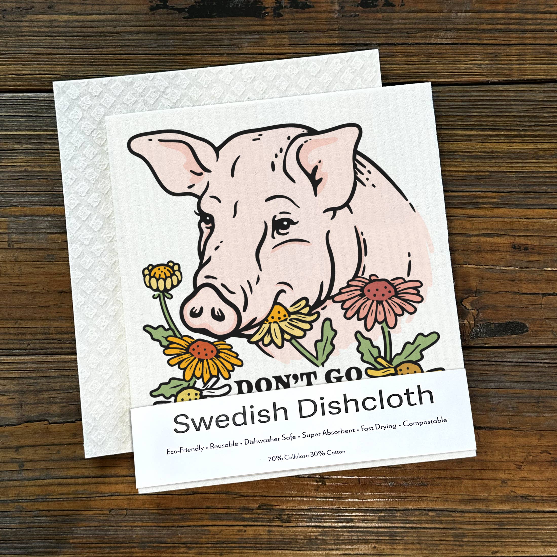 Two Little Fruits: Swedish Dishcloth - Funny Pig Dishcloth – Kitchen Gift - Image 4