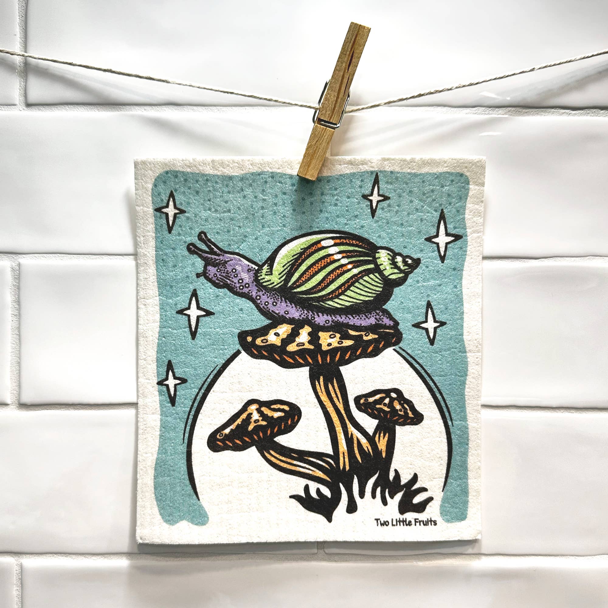 Two Little Fruits: Swedish Dishcloth - Garden Snail – Reusable Swedish Sponge - Image 2