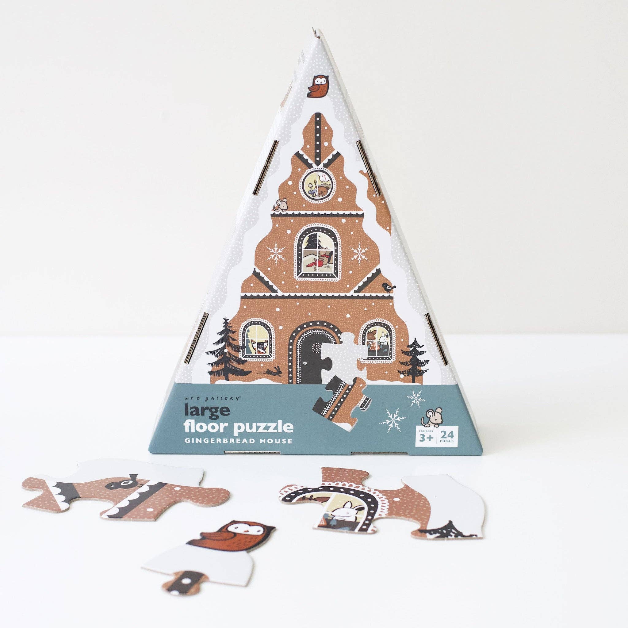 Wee Gallery: Gingerbread House Holiday/Christmas Floor Puzzle - Image 5
