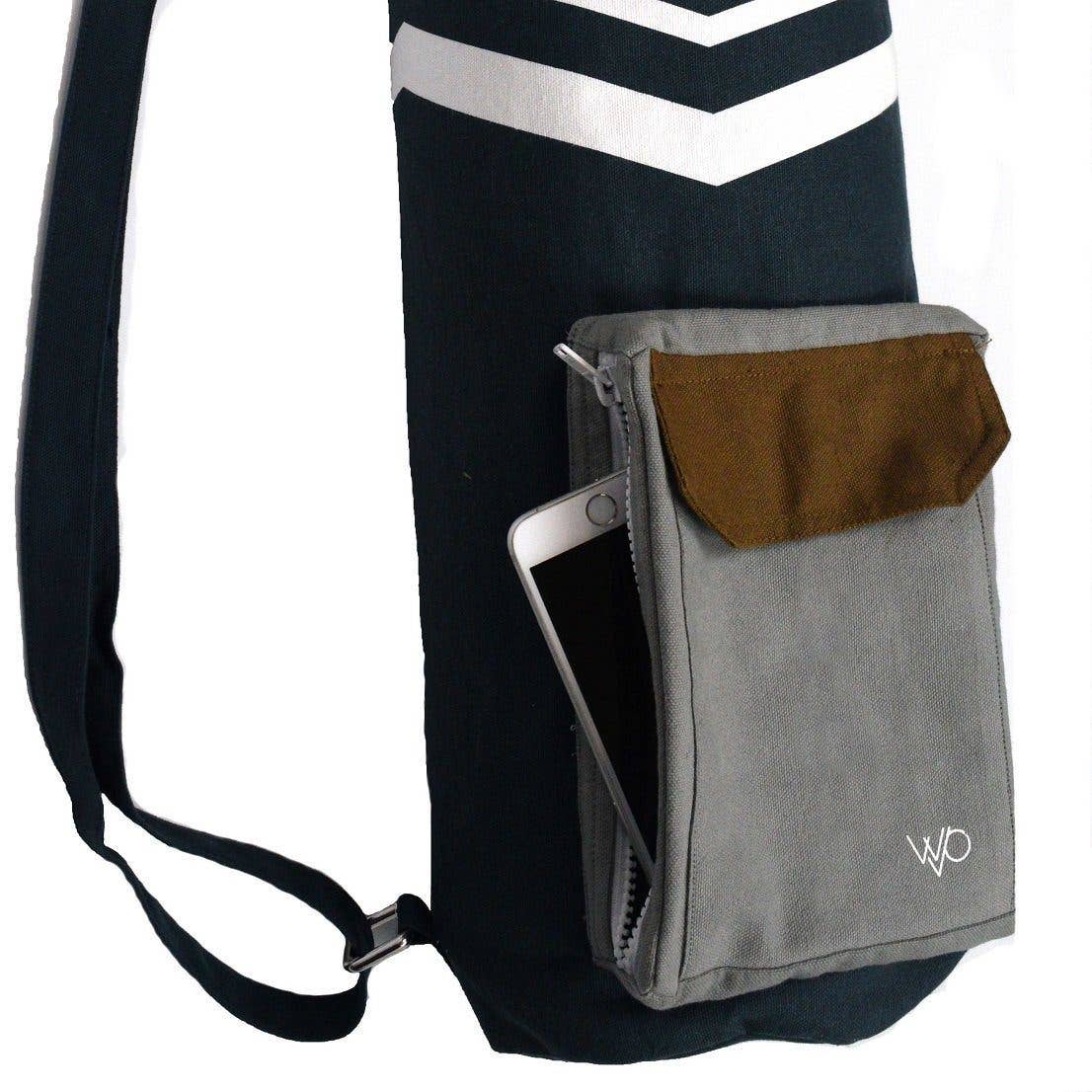 West Path: Yoga Mat Bag Organic Cotton Fair Trade Blue Grey - Image 3
